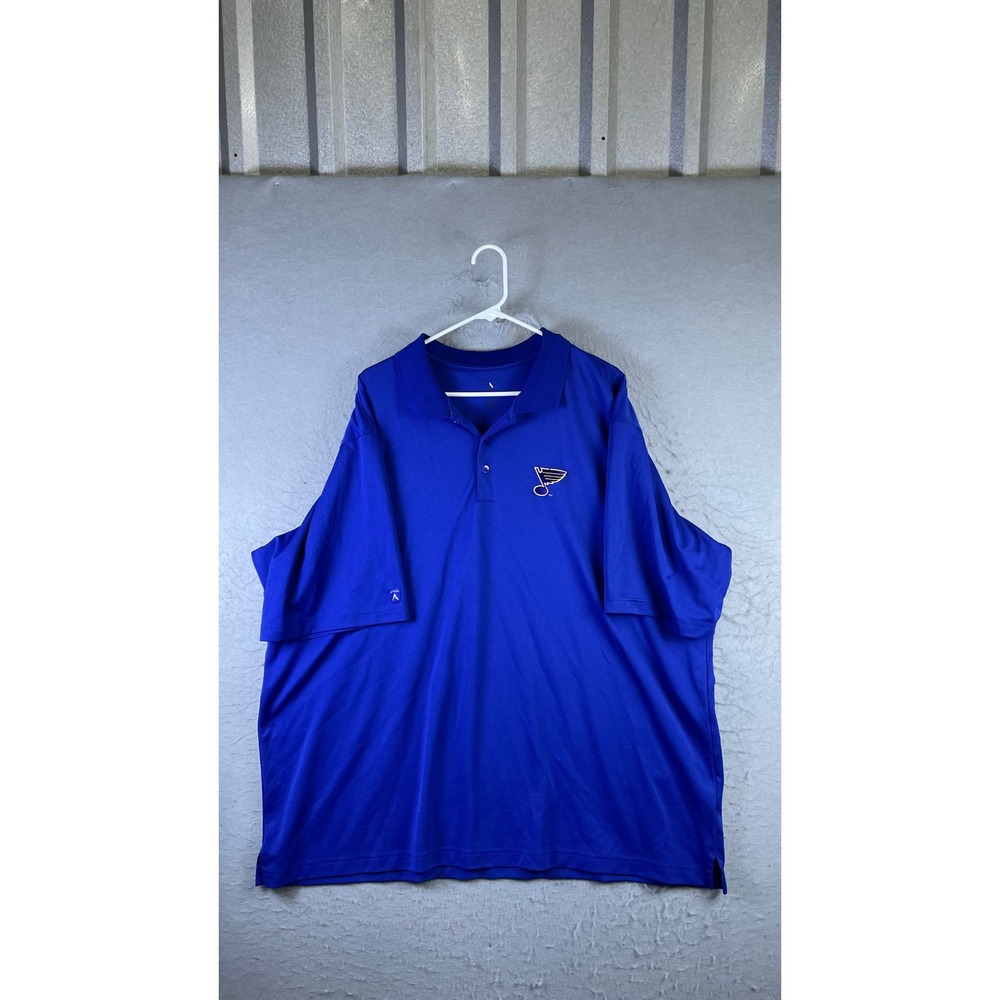 Antigua Polo Shirt Mens XXXL Blue Excellent St Louis Blues NHL Desert Dry Logo